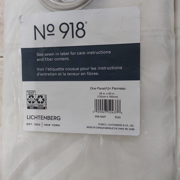 NO 918 Sheer Voile Rod Pocket Top Curtain Panel  59" x 63" SET of 2 Eggshell - Picture 3 of 3